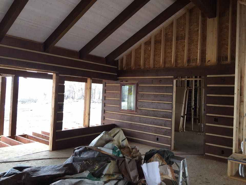 Sanding for True Blue Logworks LLC in Corvallis, MT