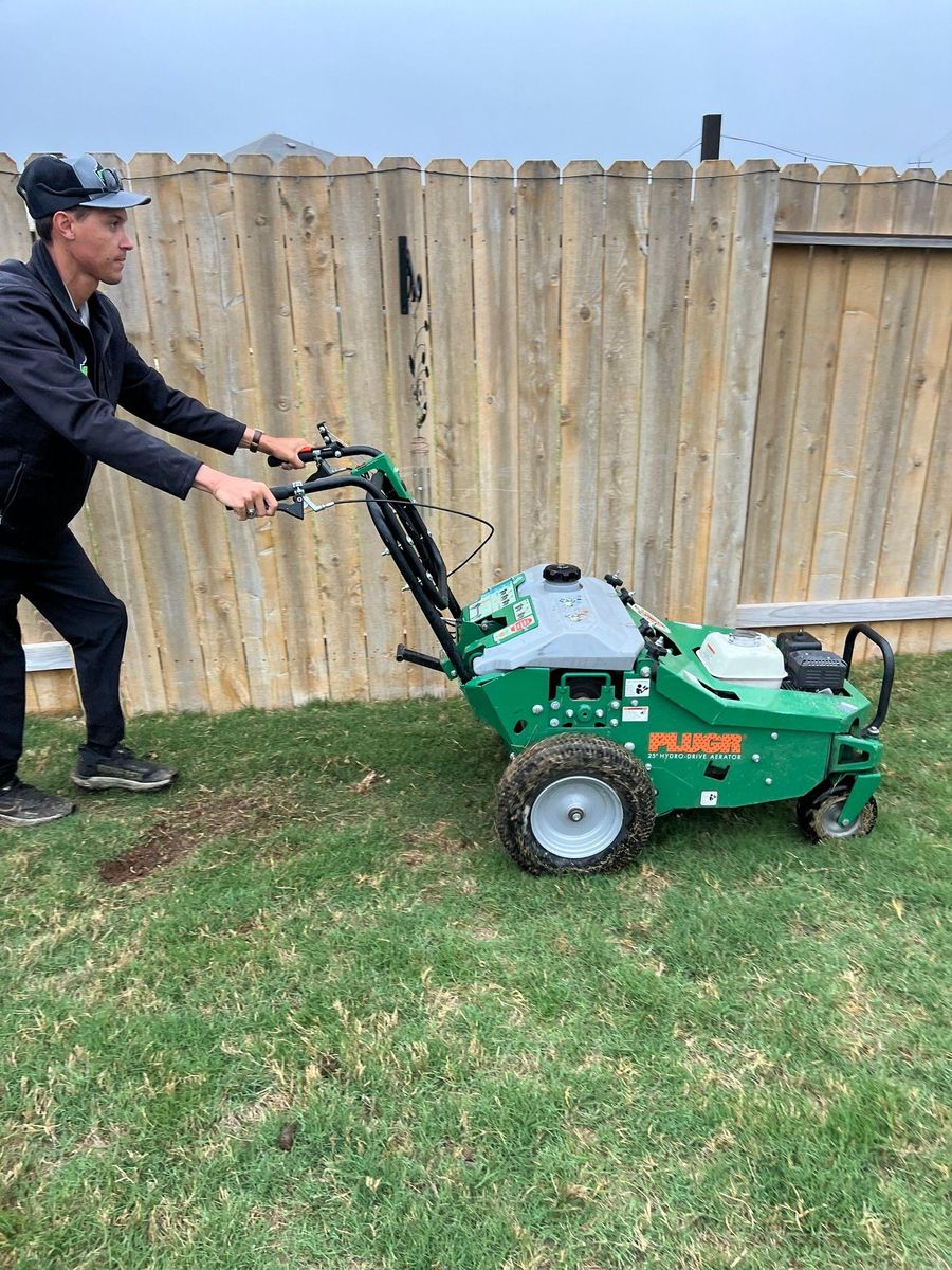 Core Aeration for Alamo Turf Works in San Antonio, TX