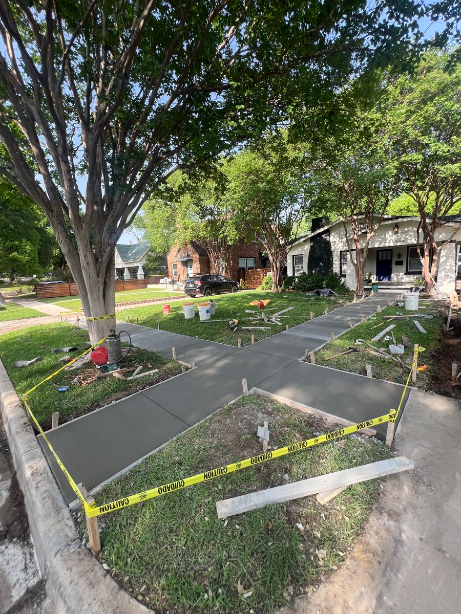 Sidewalk Installation for BW Concrete Contracting LLC in Fort Worth, TX