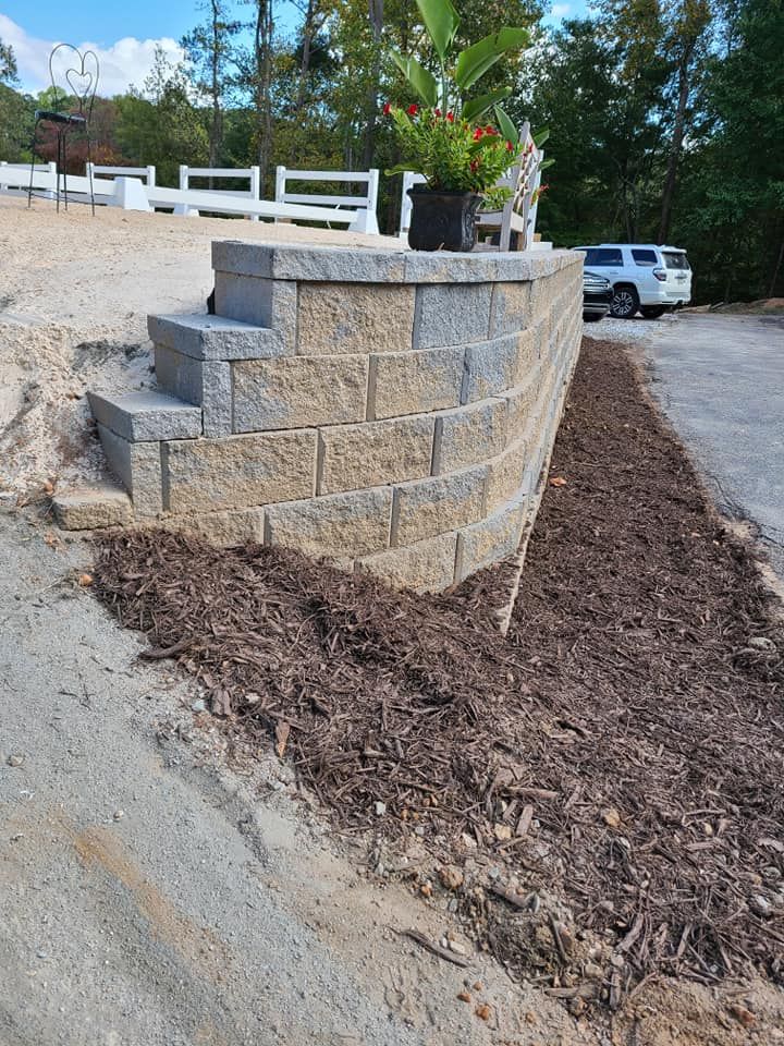 Retaining Wall Installation for Fusion Contracting in North Georgia, GA