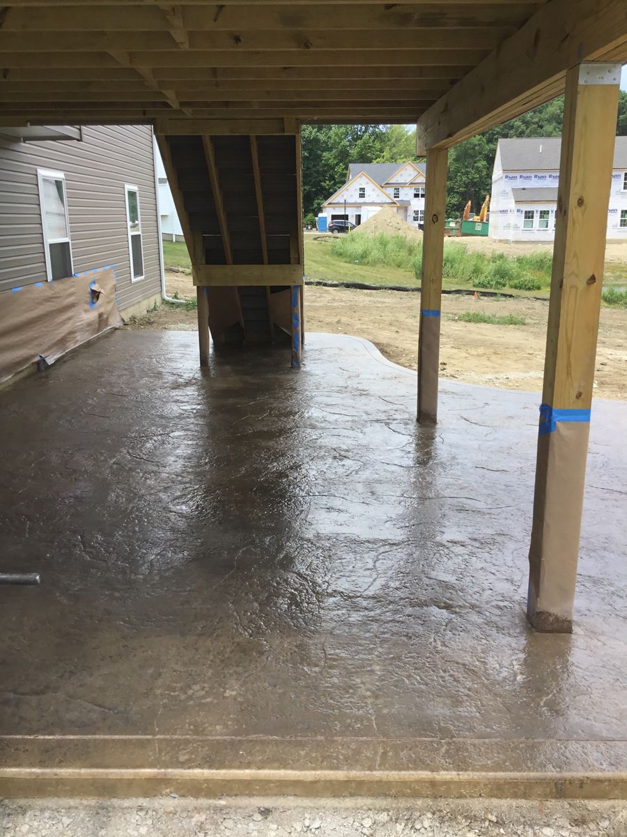 Stamped Concrete Installation for Lake Erie Companies in Grand River, OH