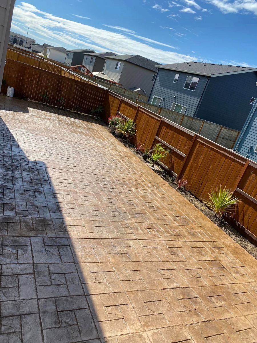 Stamped Concrete Installation for C&A Concrete Construction in Salem, OR