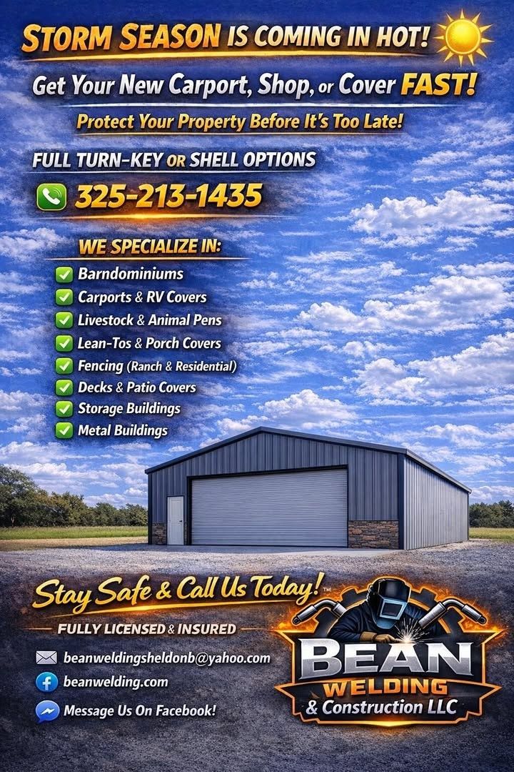Garages for Bean Welding & Construction LLC in Ballinger, TX