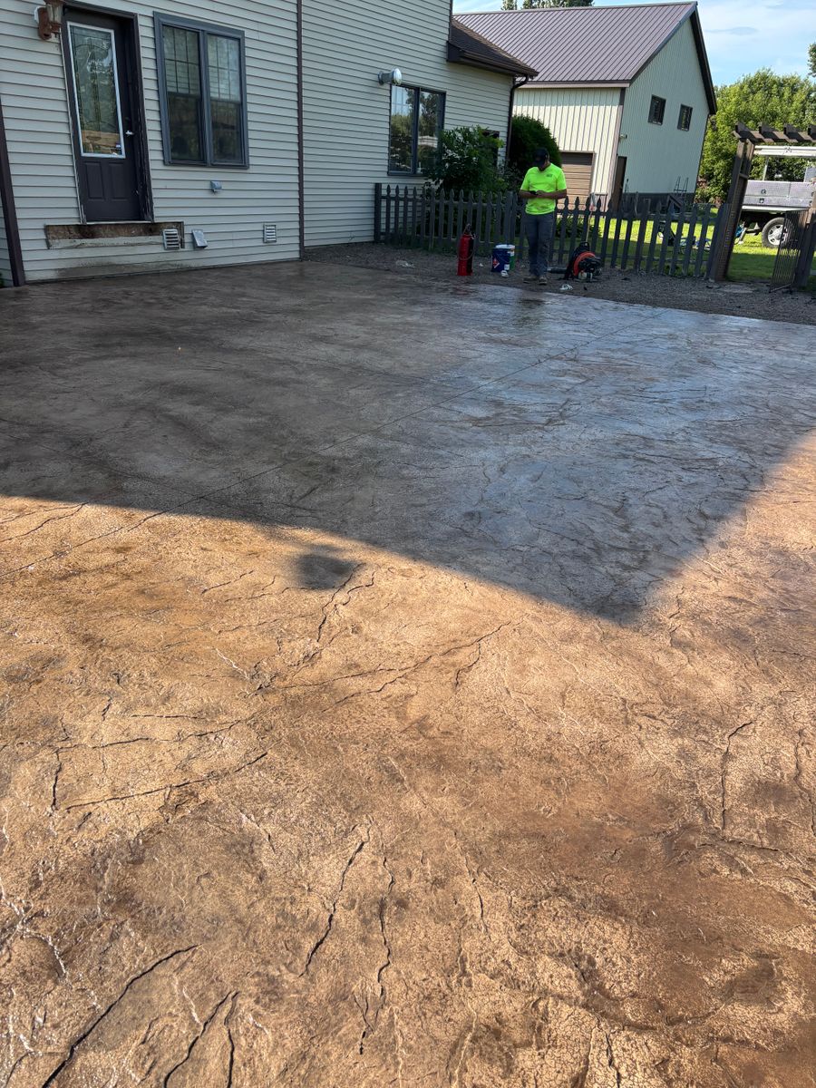 Stamped Concrete Installation for Nick's Concrete & Masonry in Baxter, MN