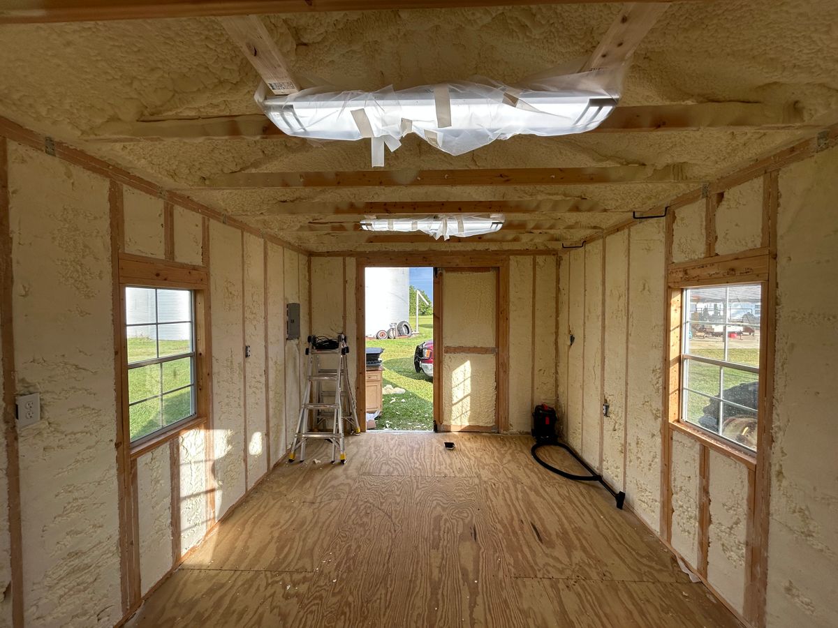 Spray Foam Storage sheds for CTE Roofing and Insulation in Dublin, GA