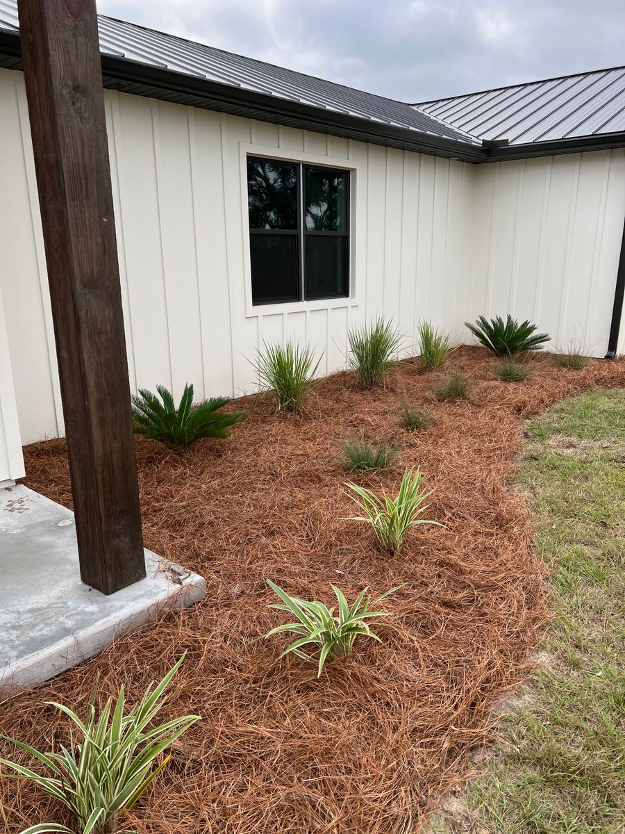 Pine Straw/Bark, Mulch, and Rock installation for Roberts Lawn & Landscape in Cross City, FL