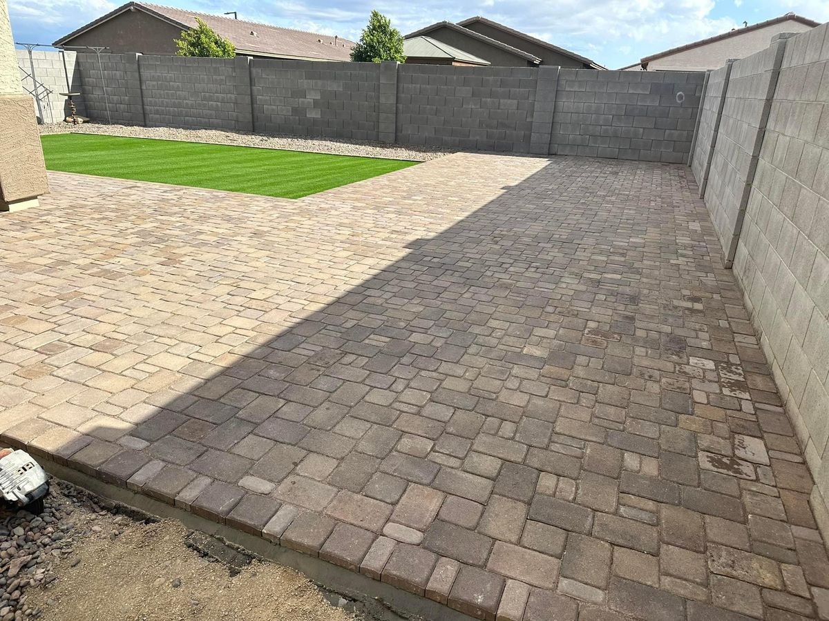 Paver installation for Atmospheric Irrigation and Lighting  in West Valley, Arizona