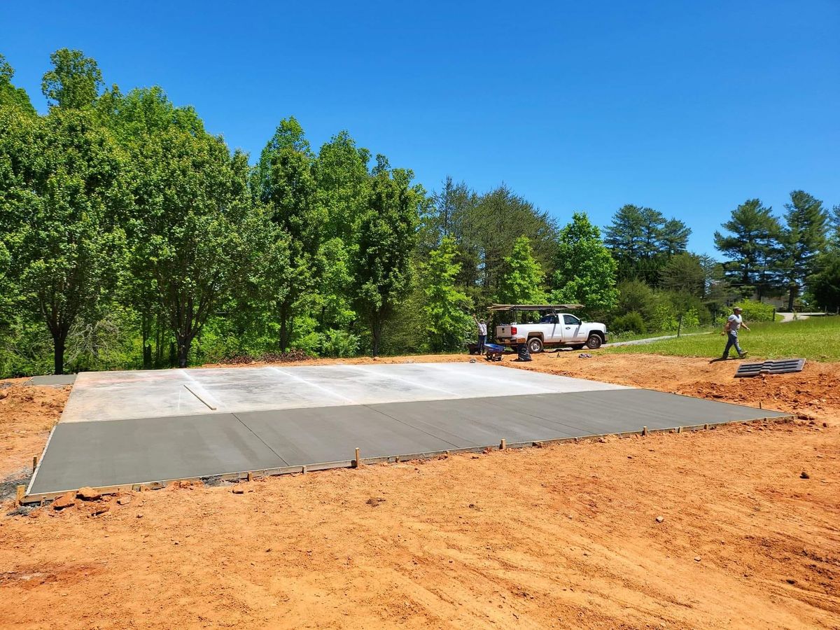 Concrete Slab Construction for Miilan Construction in Boonville, NC