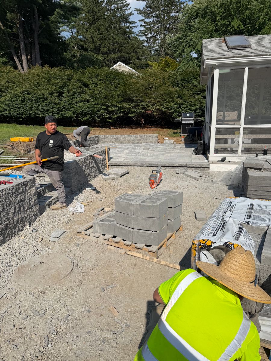 Retaining Wall Construction for S&G Hardscaping and Plowing in Boston, MA