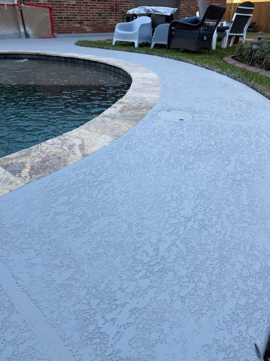 Pool & Patio Restoration for Texas Curb N Borders in Houston, TX