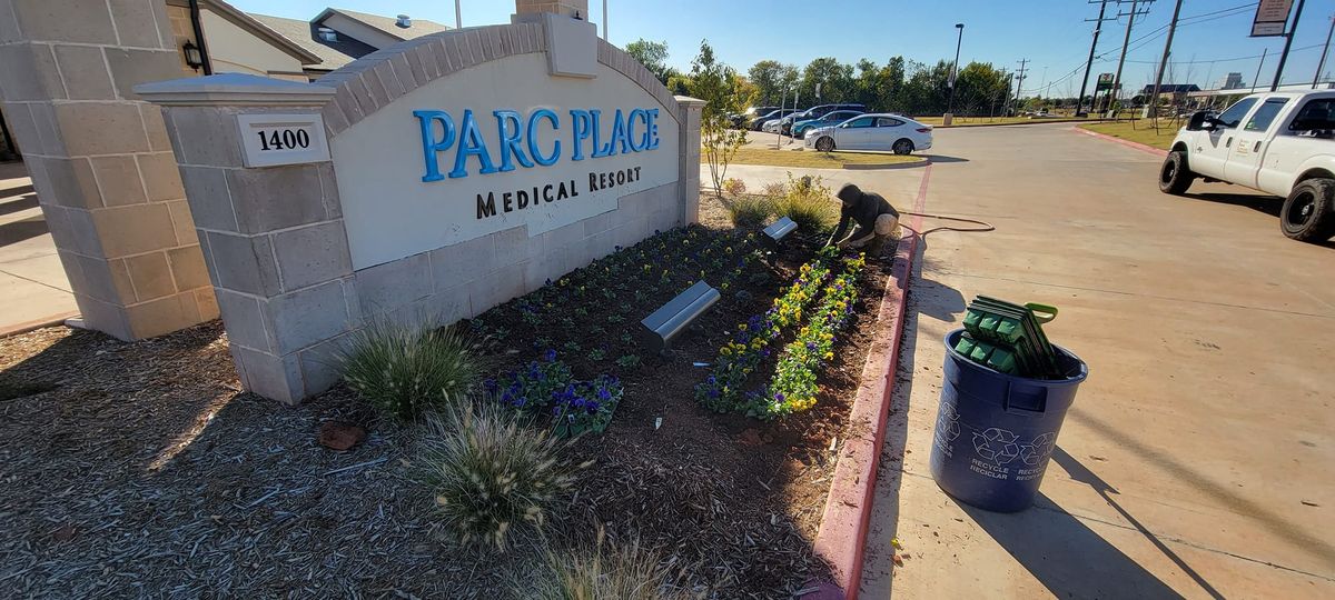 Flower Bed Installation for DeLoera Total Lawncare in Oklahoma City, Oklahoma