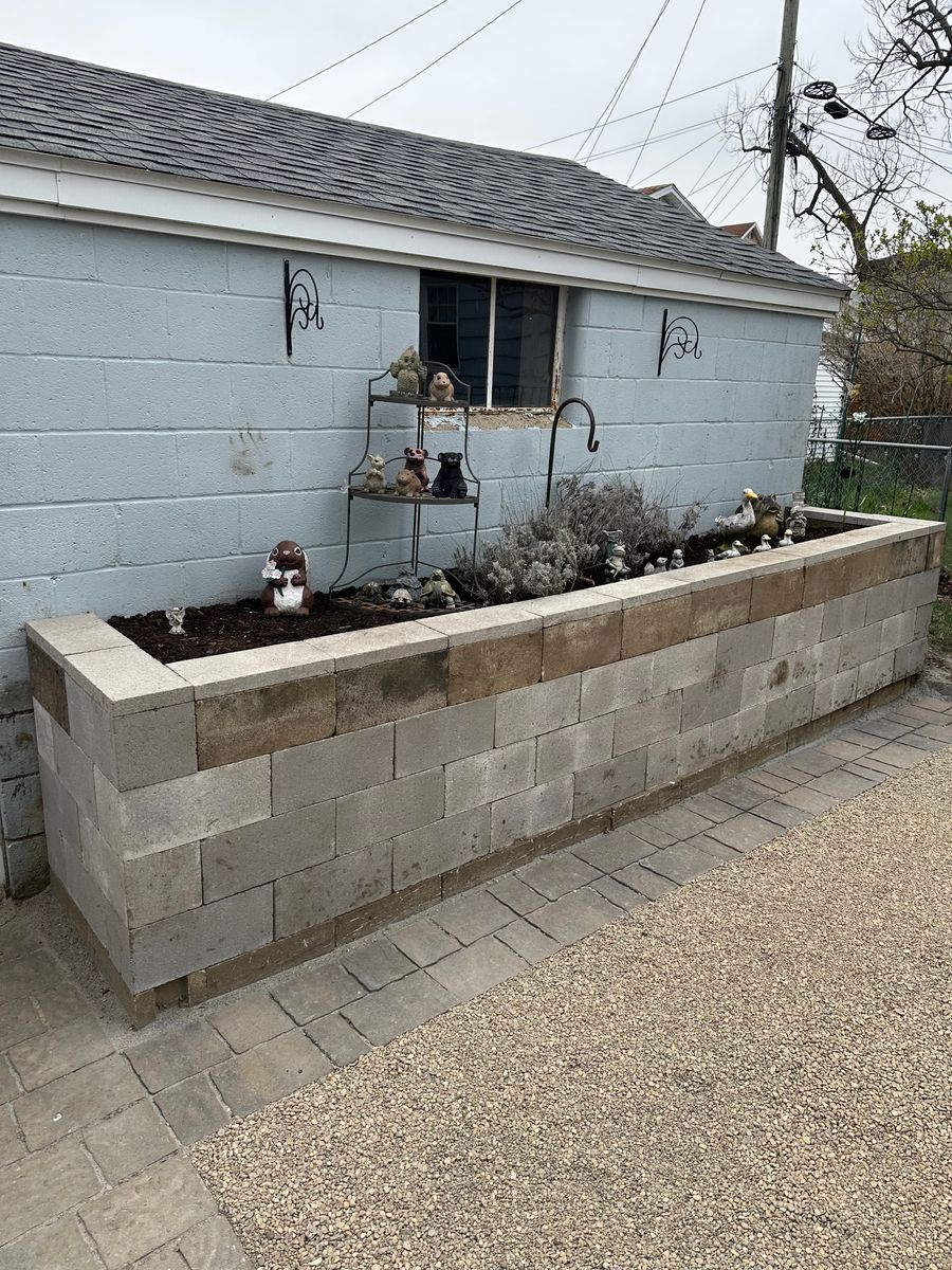 Retaining Wall Construction for OT Lawn and Landscaping LLC in Carey, OH