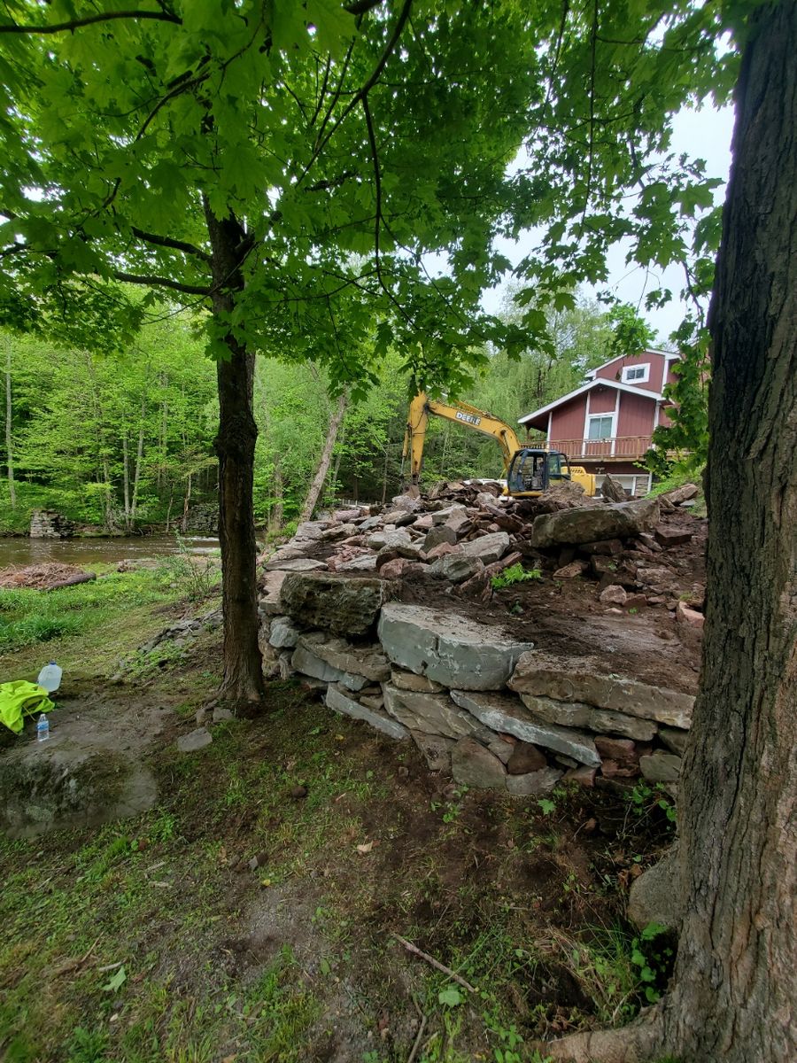 Retaining Walls for R McK Excavating in Lake Ariel, PA