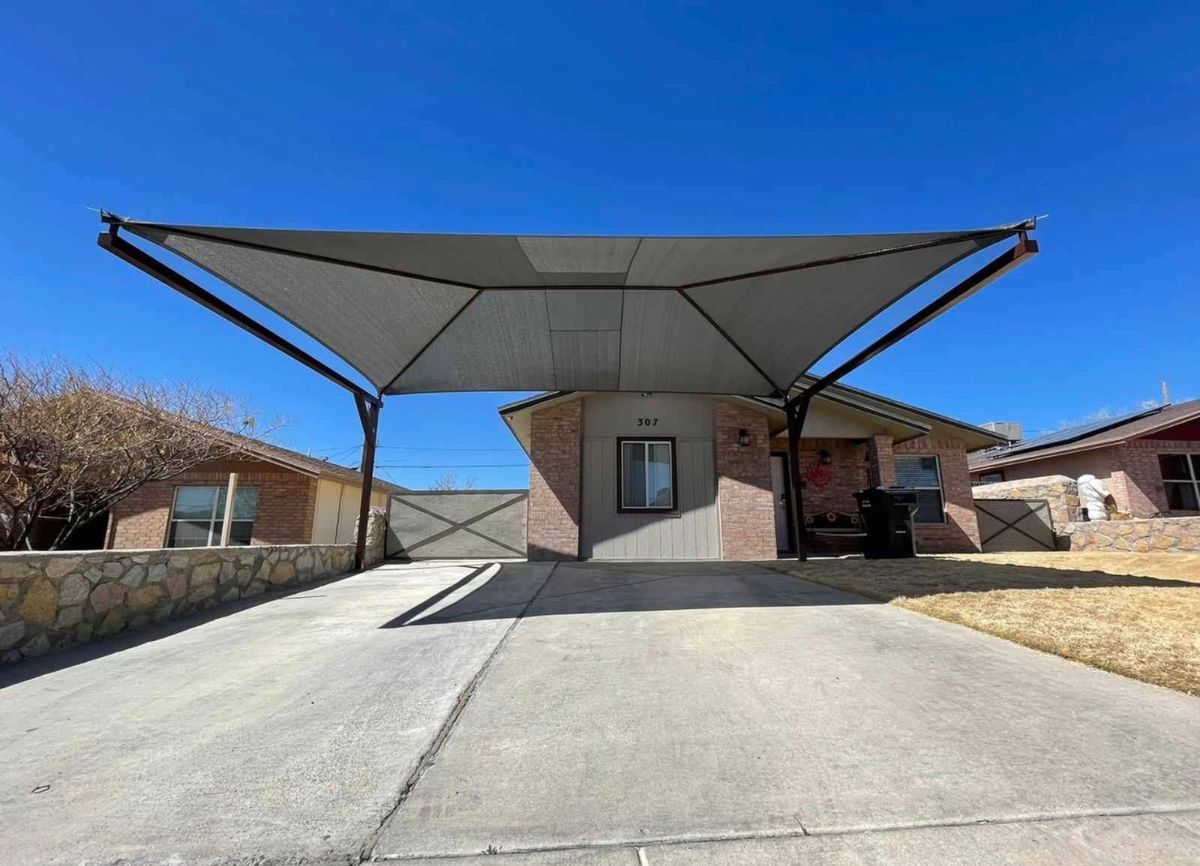 Driveway Renovation and Canopy Installation for Oasis Landscaping LLC in El Paso, TX