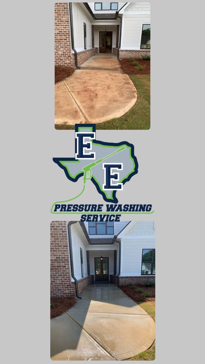 Driveway and Sidewalk Cleaning for E&E Pressure Washing Service in Houston, TX