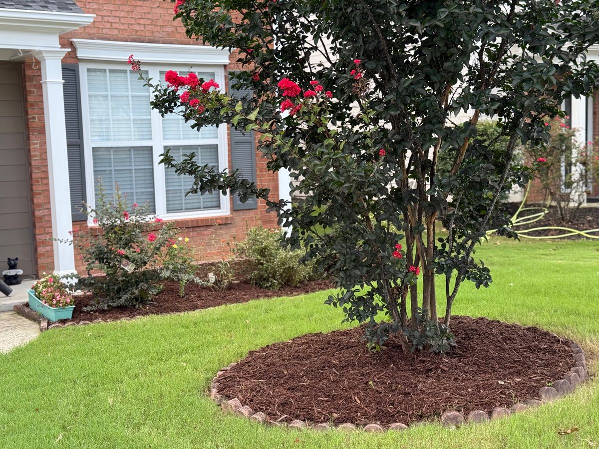 Mulch Installation for Two Brothers Landscaping in Atlanta, Georgia