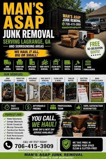Junk Removal Services for Man's Asap Landscaping and Handyman Services LLC in Lagrange, GA