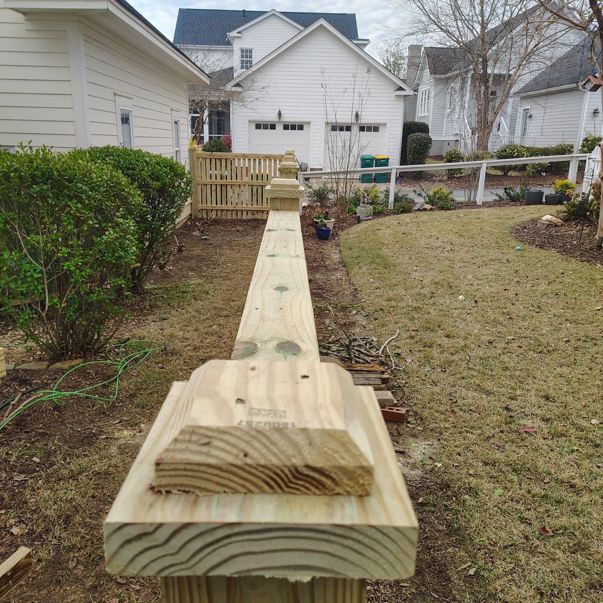 Wood Fence Installation for JB Nealy Fence in Elgin, SC