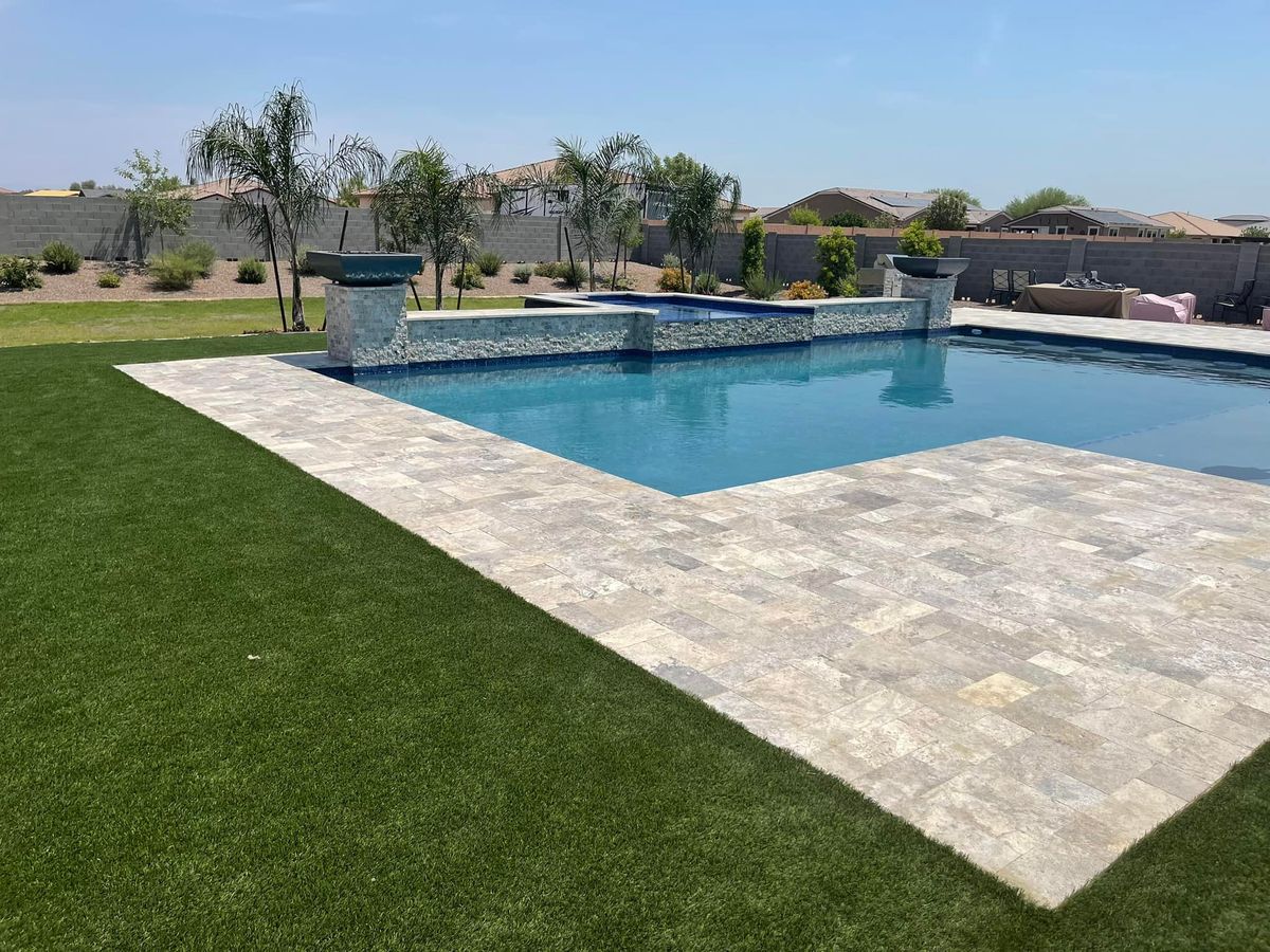 Travertine Install for Desert Oasis Hardscape LLC  in Scottsdale, Arizona