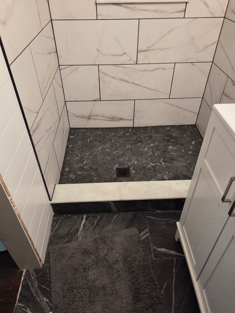 Tile Shower for D&J Custom Floors in Nederland, TX