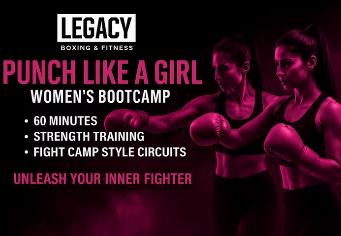 Womens Boxing Bootcamp (60min) for LEGACY BOXING & FITNESS in West Jefferson, OH