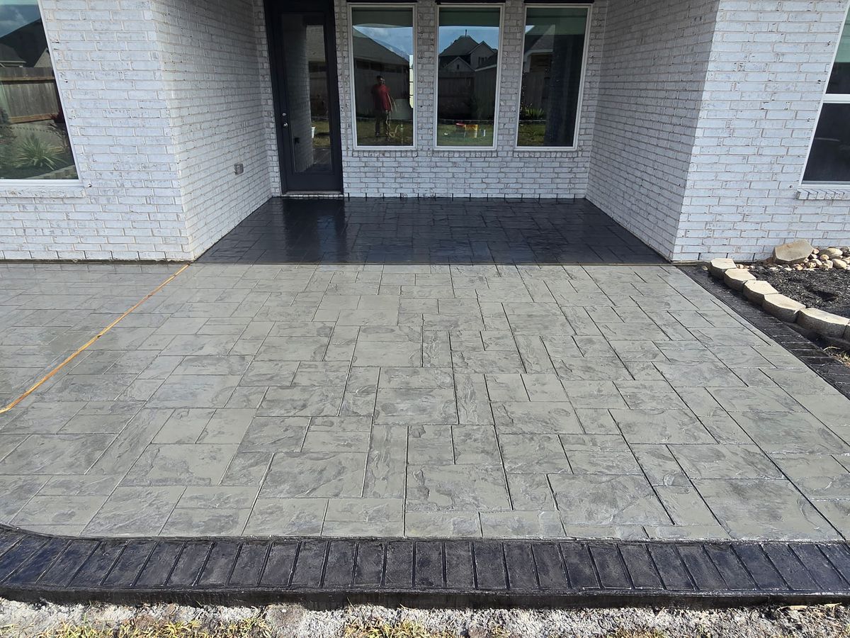 Stamped Concrete Installation for NG Concrete Services in Houston, TX