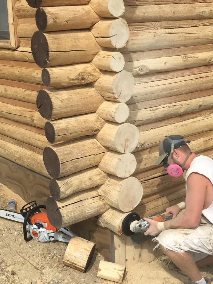 Sanding for True Blue Logworks LLC in Corvallis, MT