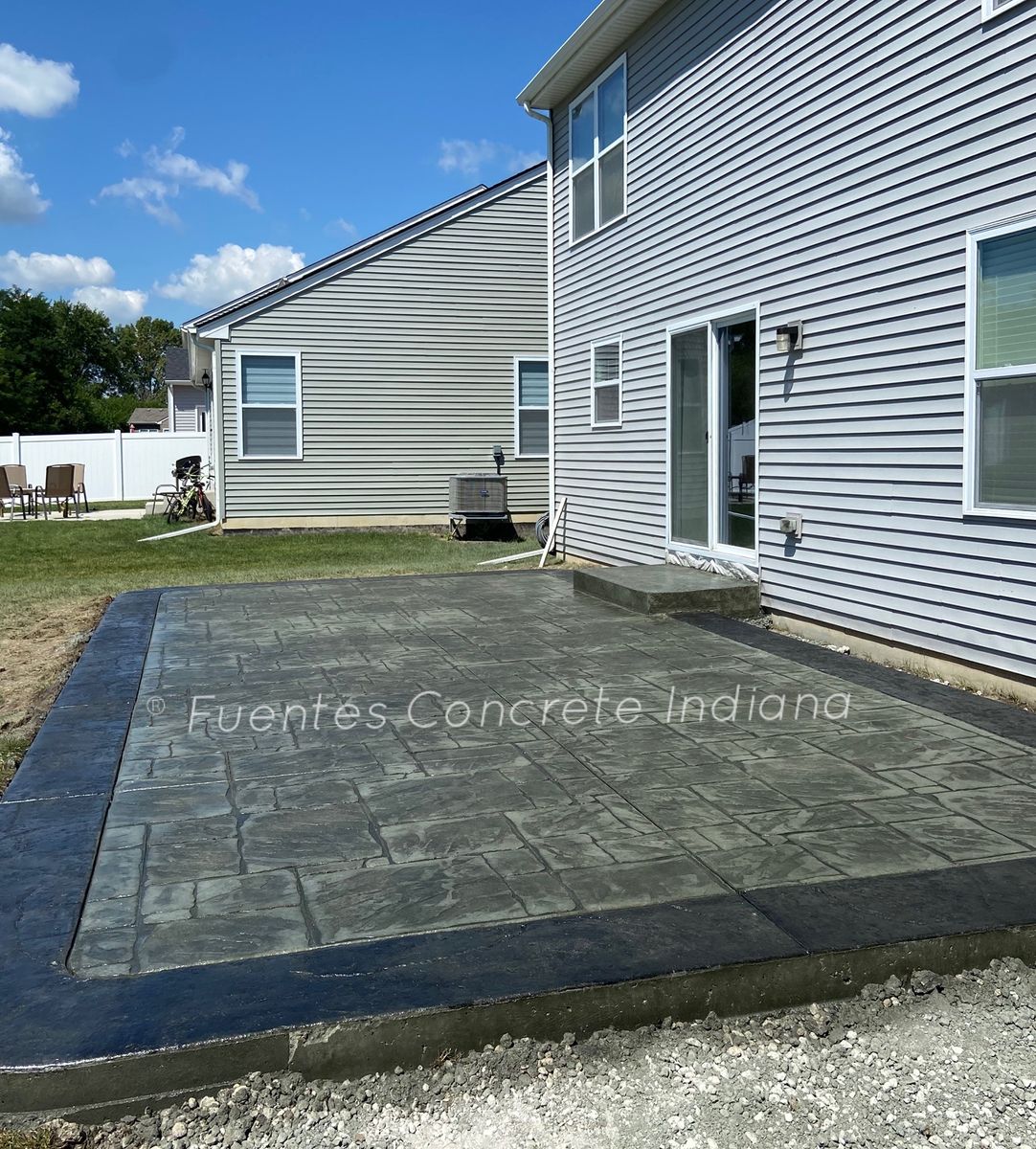 Stamped Concrete Installation for Fuentes Concrete Construction in Hammond, IN