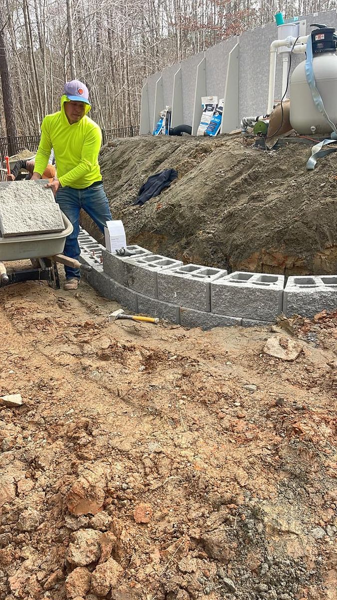 Retaining Wall Construction for Lively Landscaping LLC - NC in Franklinton, North Carolina