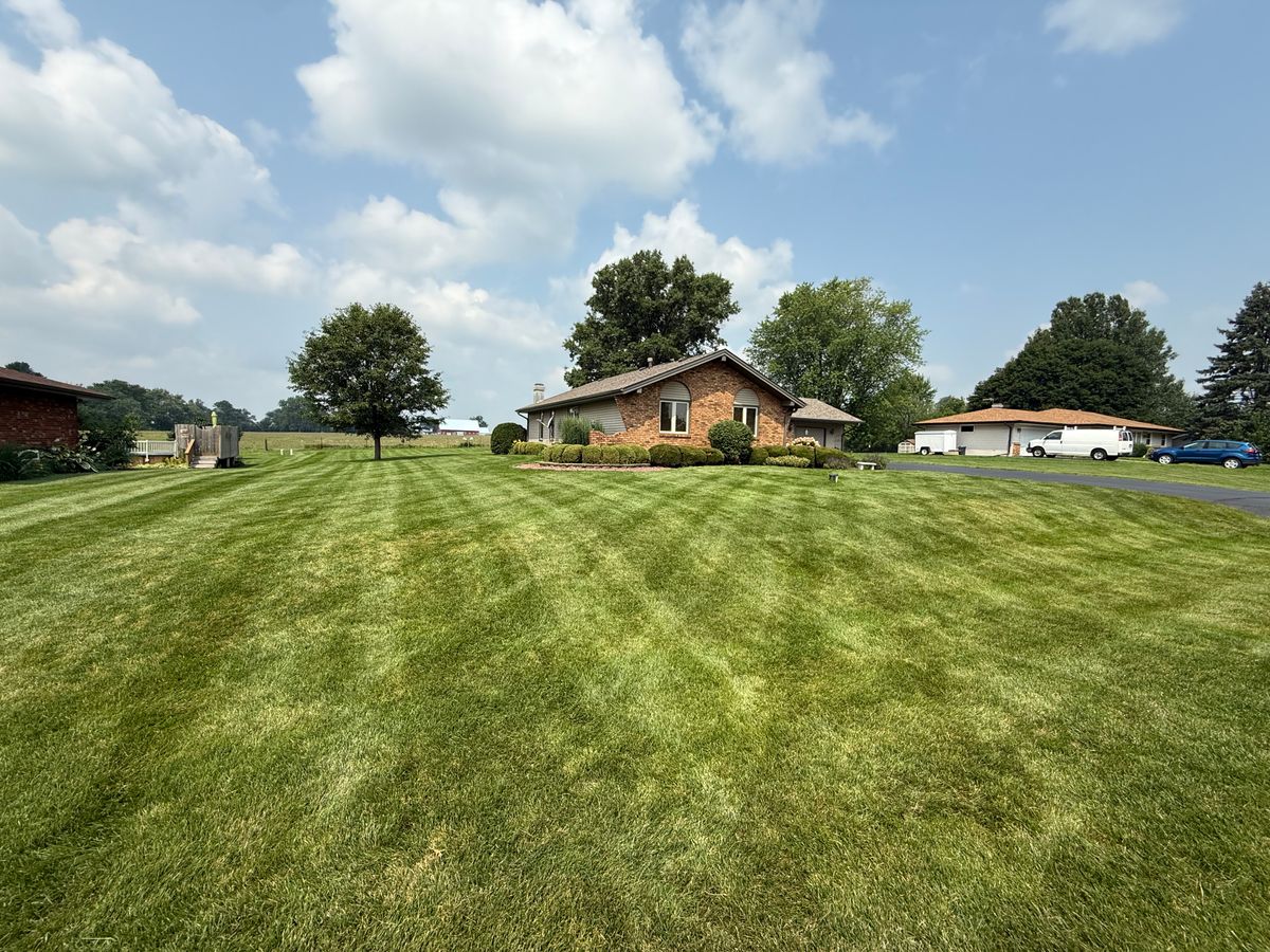 Mowing for B&G Lawn Care in Roscoe, IL