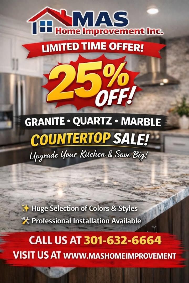 Quartz countertops for MAS Home Improvement in Waldorf, MD