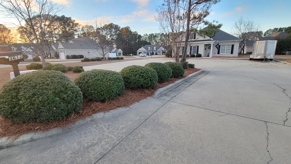 Mulch/pine Straw Installation for Natures Accent in Wilson, NC