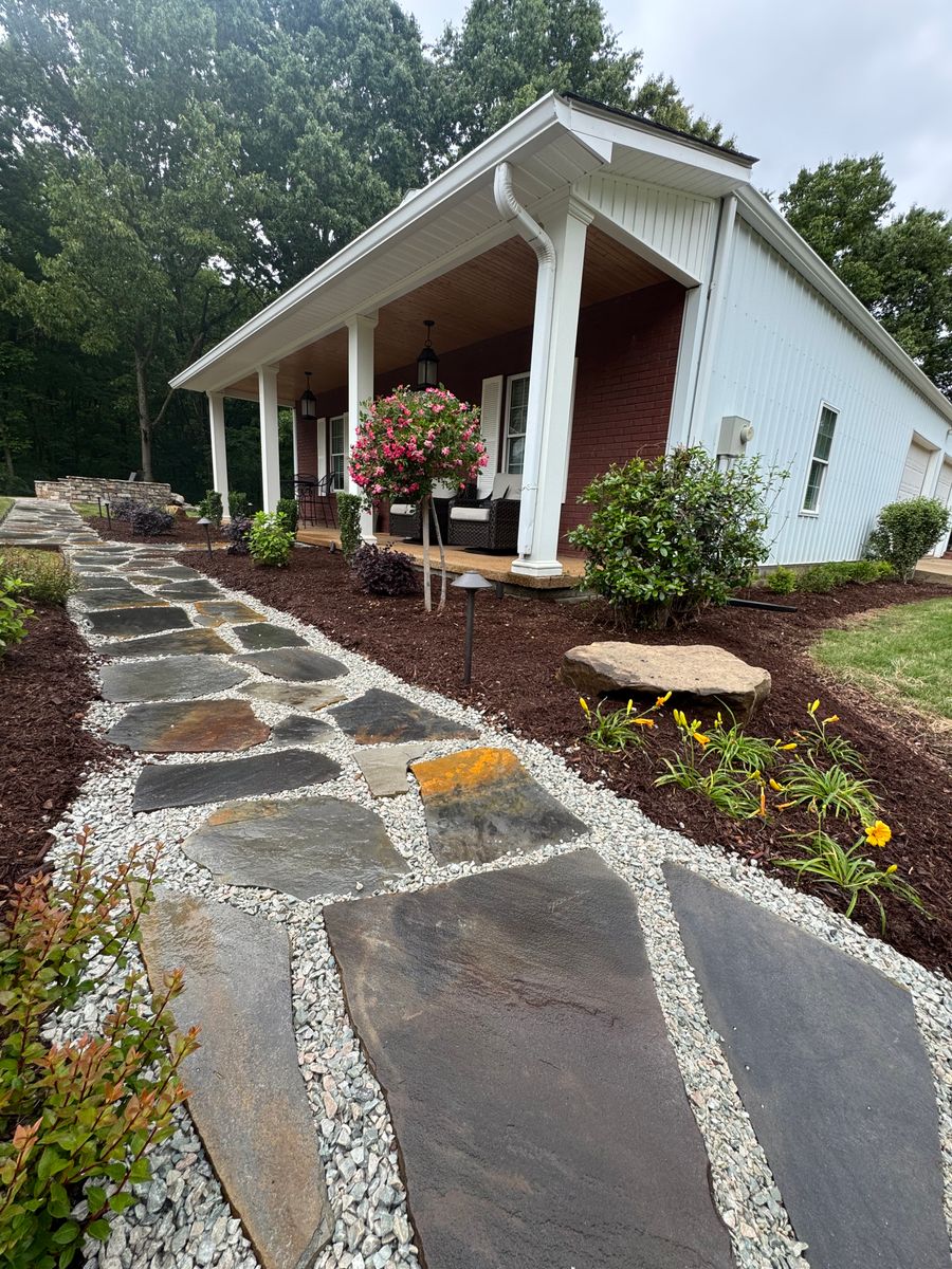 Stone Wall Installation for Kelso's Lawn Maintenance in Jackson, TN