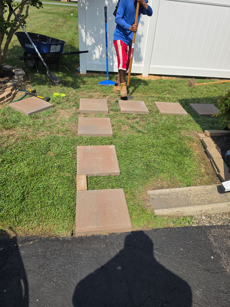 Paver Walkway Installation for Francos Landscaping in Lewes, DE
