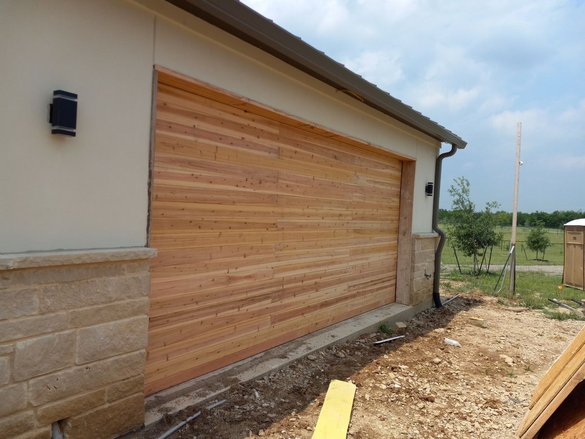 Customizable Cedar Garage Doors for Jerry's garage doors in Dallas, TX