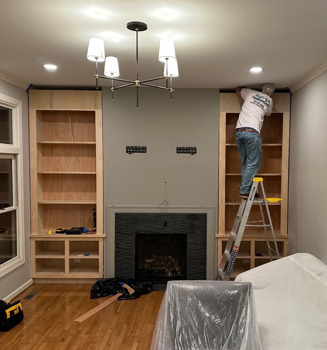 Custom built ins and entertainment for Chesapeake Solutions in Pasadena, MD