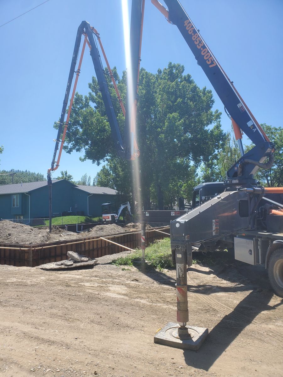 Concrete for Pinewood Construction. LLC in Miles City, MT