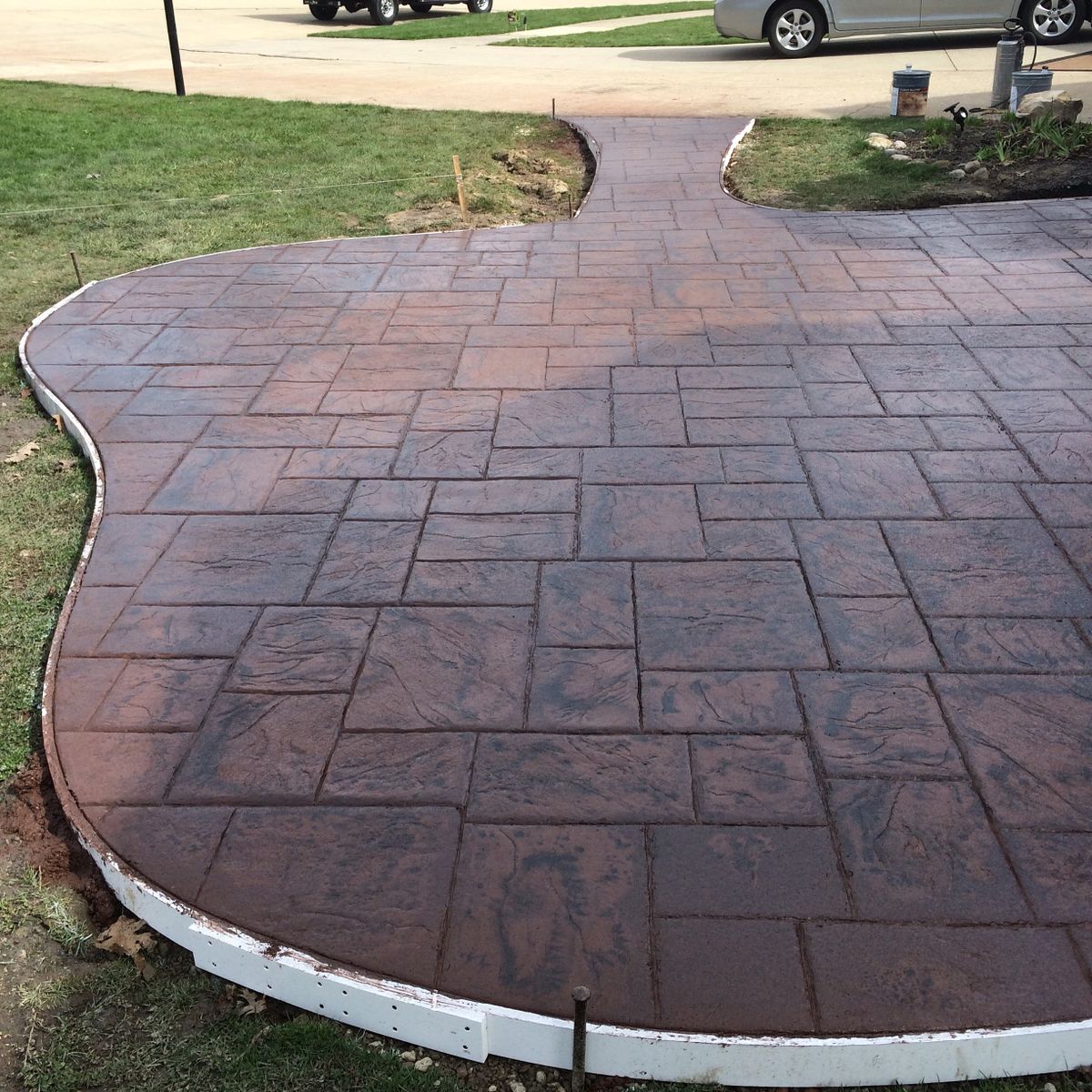 Stamped Concrete Installation for Lake Erie Companies in Grand River, OH
