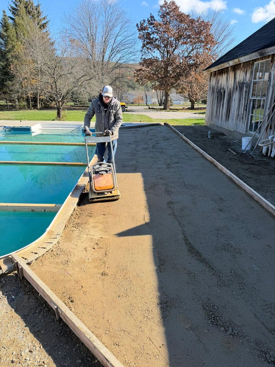 Concrete Slab Construction for Graham & Schriner Construction in Hinsdale, NH