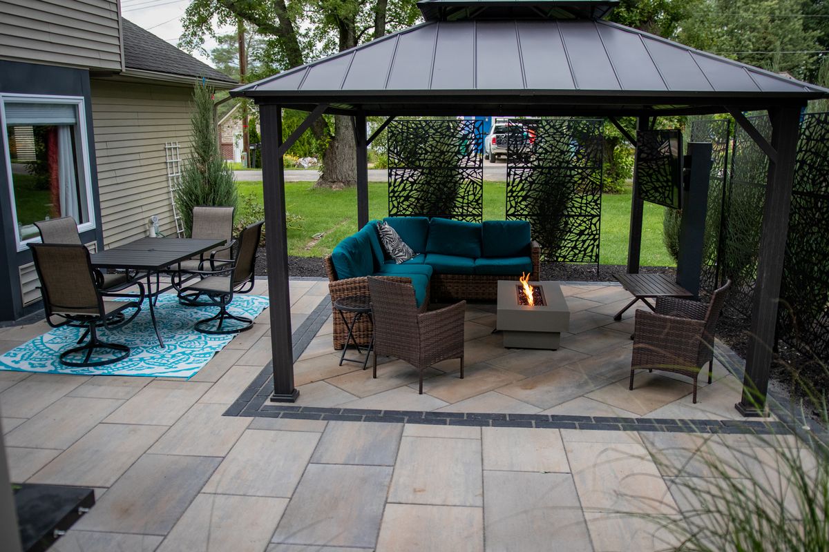 Paver Patio Installation for Sunstone Construction in Oakland County, MI