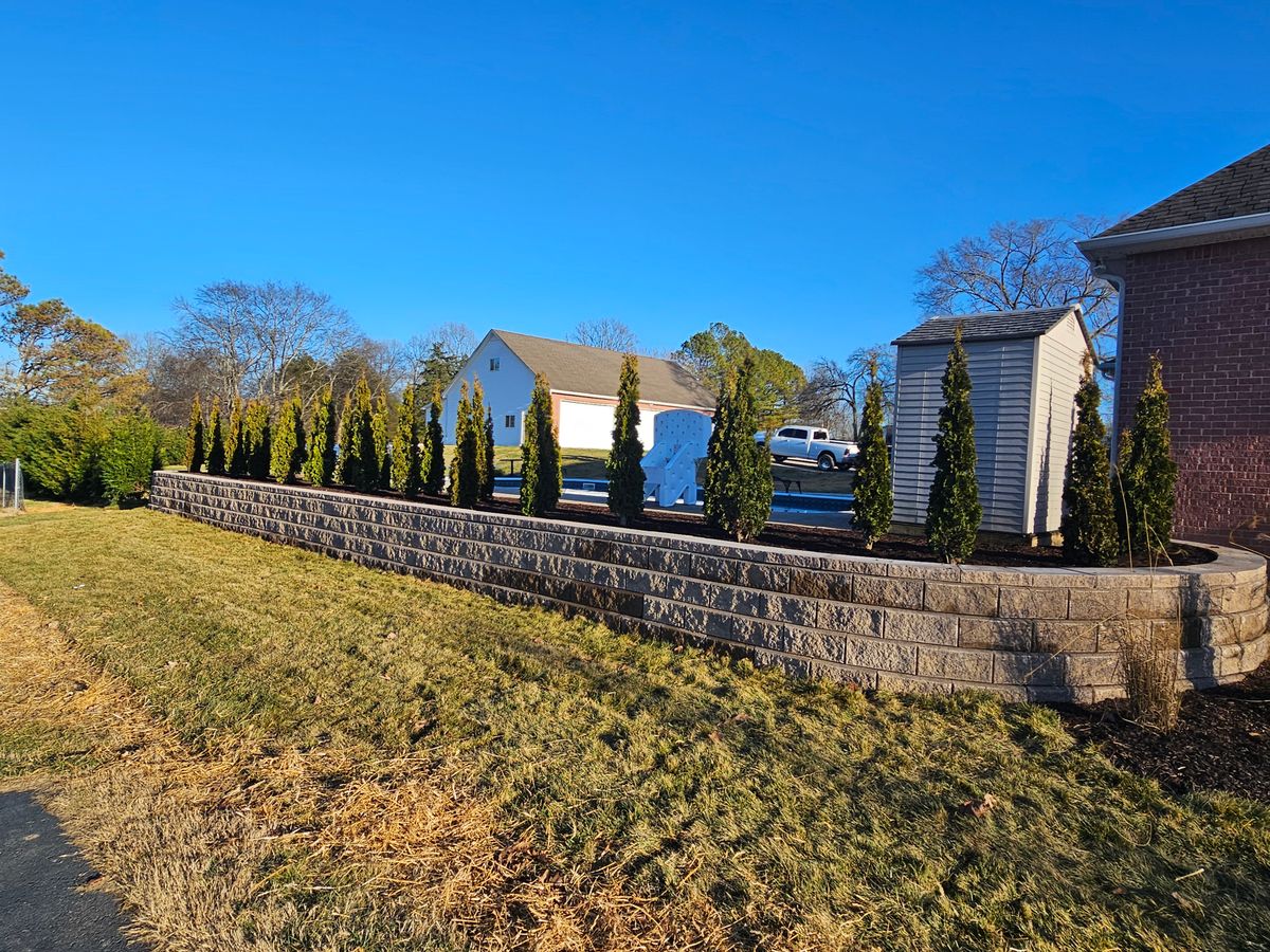 Stone Wall Installation for Adams Lawn Service & Landscaping, Inc. in Shelbyville, TN