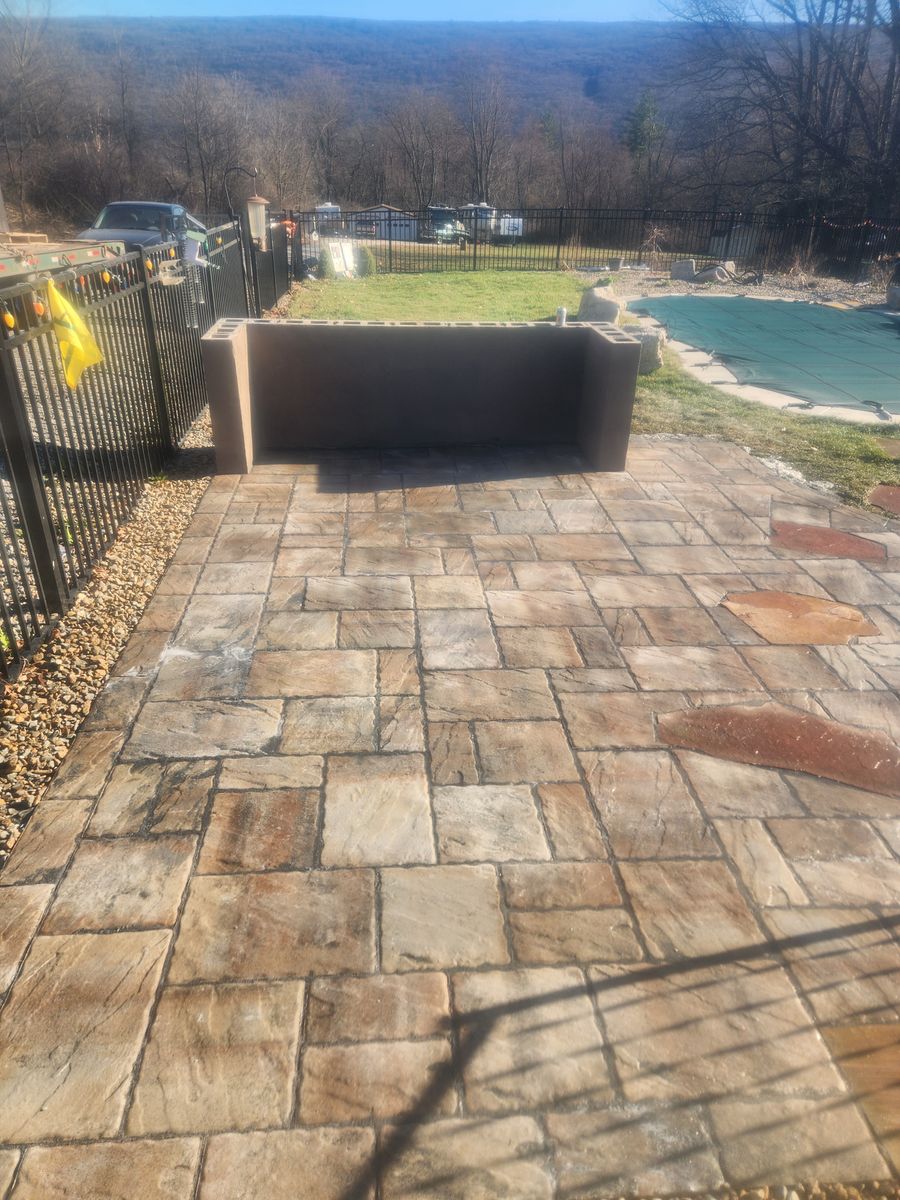 Stamped Concrete for Heckman Hauling & Excavating in Nescopeck, PA