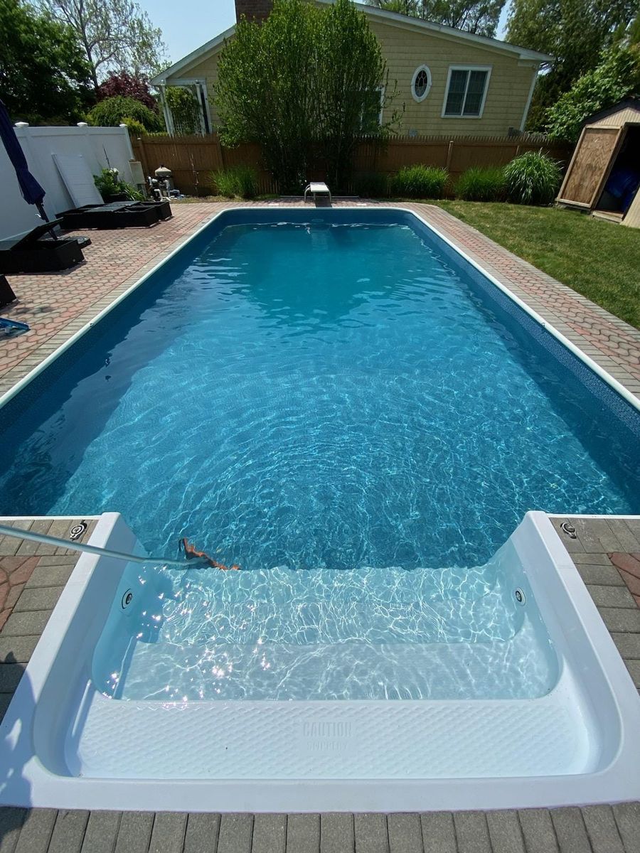 Pool liner installation for GEM Pool Service in Long Island, NY