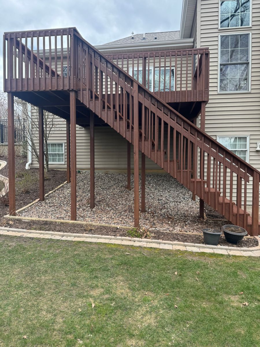 Deck & Fence Staining for Risner Construction in De Motte, IN