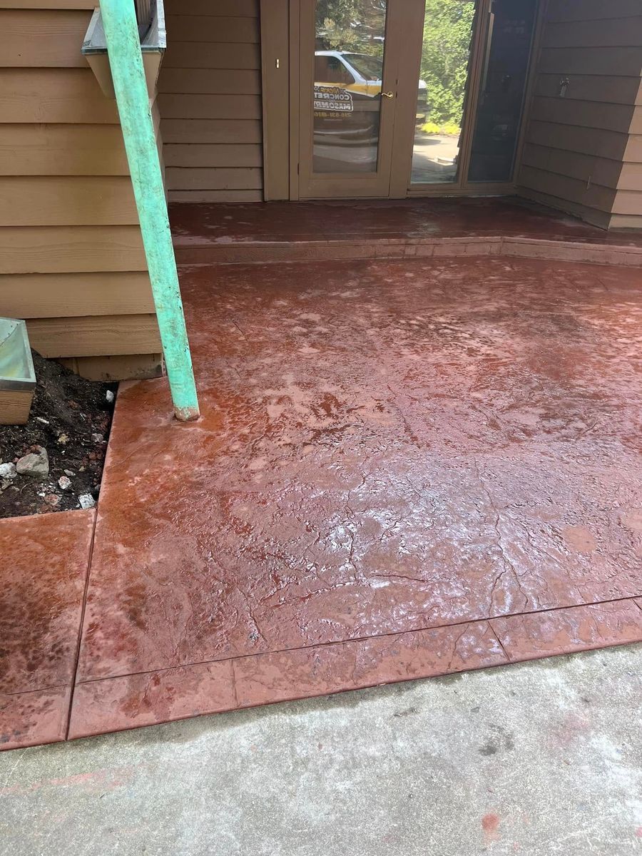 Stamped Concrete Installation for Nick's Concrete & Masonry in Baxter, MN