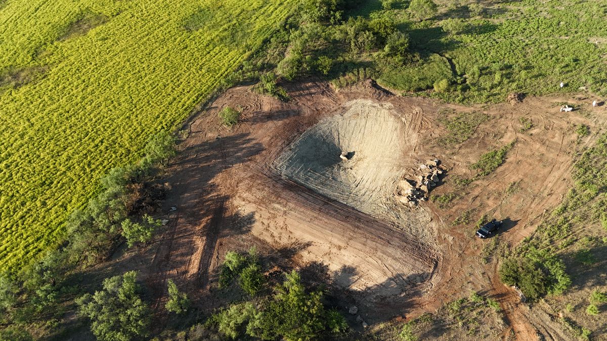 Excavation and site prep for South Prairie Construction in Graham, TX