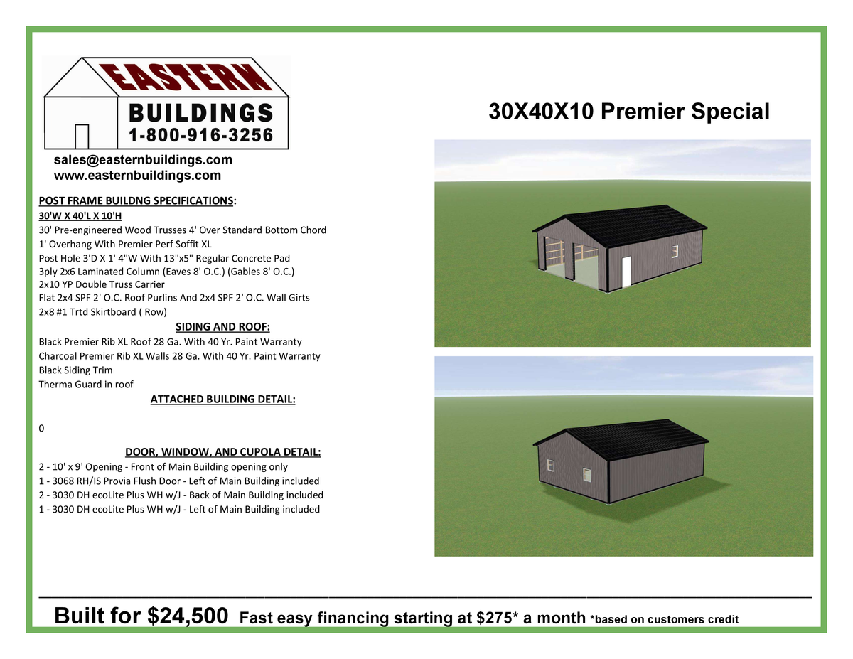 Specials for Eastern Buildings in Parkersburg, WV