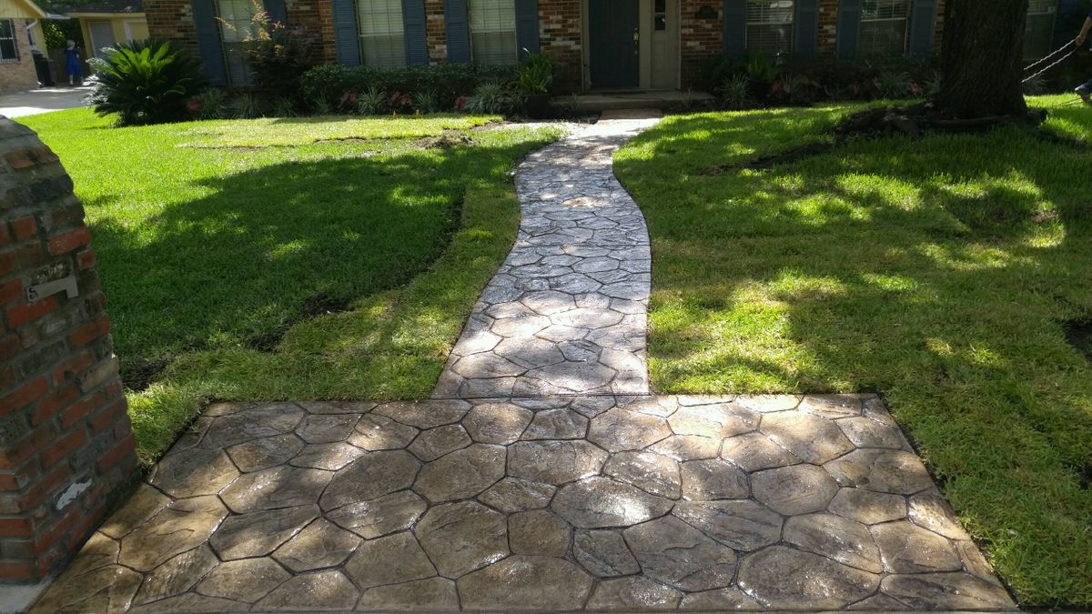 Stamped Concrete Installations for Texas Curb N Borders in Houston, TX