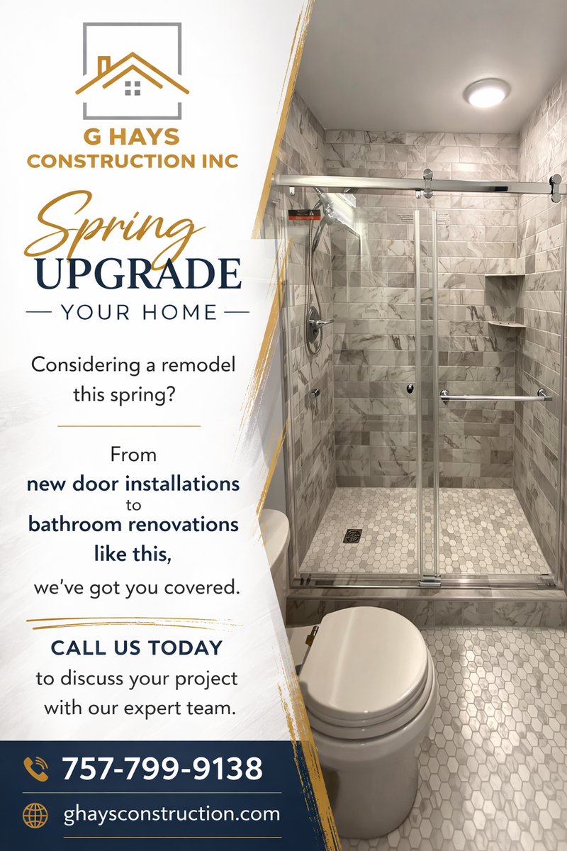 Bathroom Renovation for G Hays Construction in Virginia Beach, VA