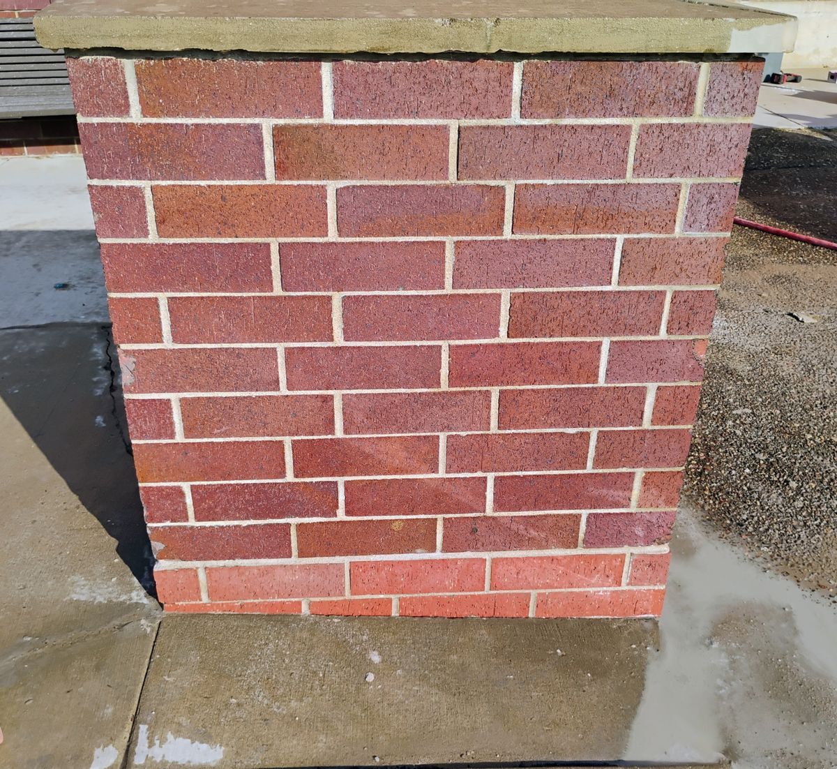 Tuckpointing and brick replacement for To the Point Masonry in Spring Valley, WI